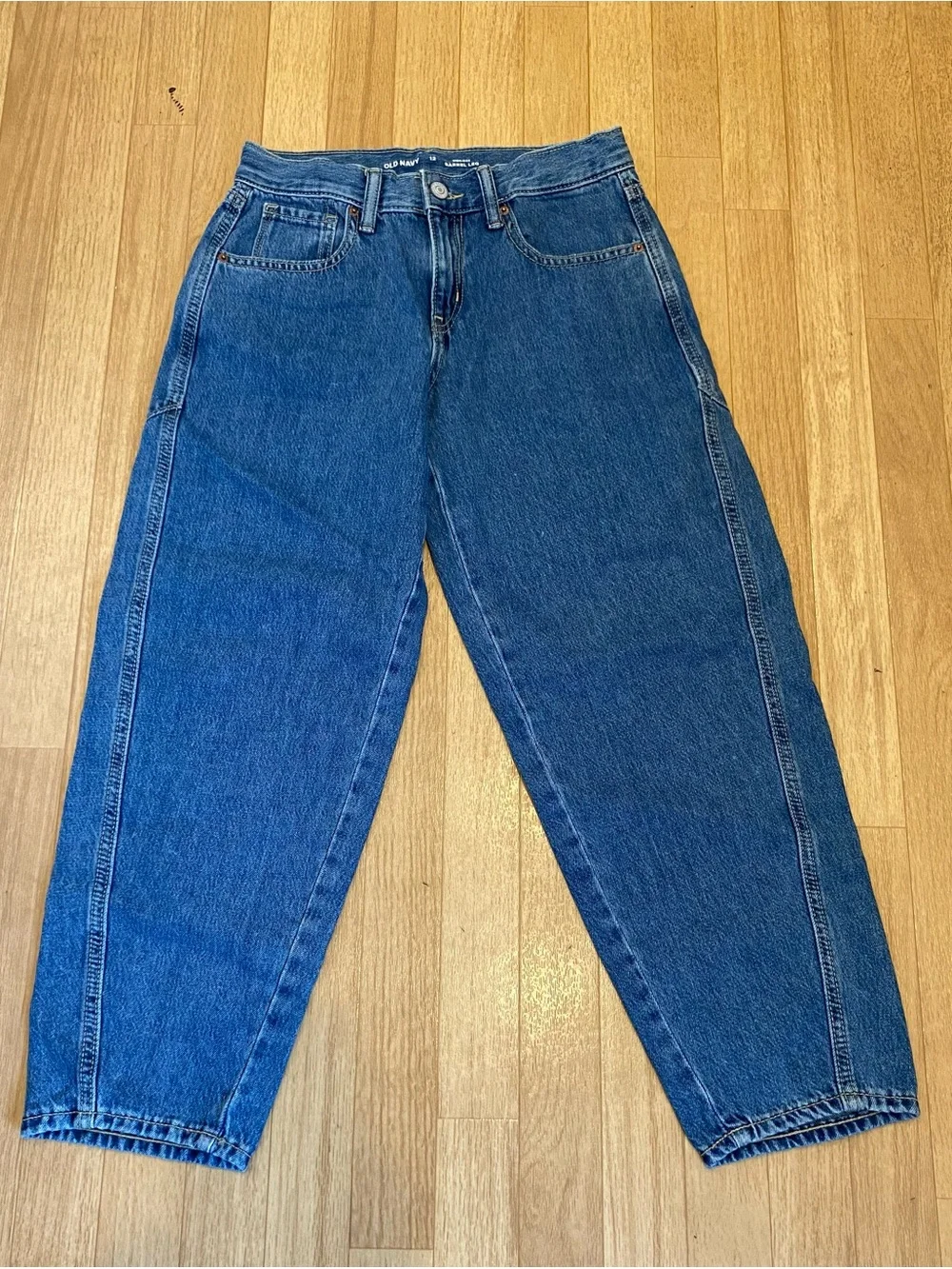 Boys High-Rise Barrel Leg Denim Jeans Size 12